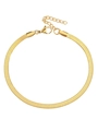 Flache 18K vergoldete Schlangenkette aus Edelstahl mit praktischem Karabinerverschluss - Gold (C5049)