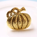 Servilletero de calabaza dorada con textura martillada para decoración de mesa otoñal - Estilo de Calabaza con Textura Martillada Dorada (6)