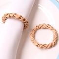 Portatovaglioli in rattan intrecciato naturale con design a spirale per la tavola - Stile Intrecciato Naturale