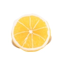 Rond de serviette en tranche d'orange réaliste avec texture en résine et base bois - Orange