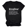 Dettaglio della stampa definizione di dizionario su t-shirt nera da realtor - Nero (Carattere Bianco)