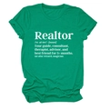 Dettaglio della stampa definizione Realtor su t-shirt verde a maniche corte in misto cotone - Verde Scuro (Font Bianco)