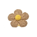 Handmade woven flower napkin ring with brown petals and golden metal buckle - Light Coffee Flower