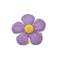 Handcrafted purple woven plum blossom napkin ring with yellow stamen and gold metal base - Purple Flower