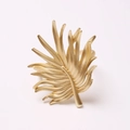 Golden tropical palm leaf metal napkin ring with brushed finish for hotel table decor - Gold Palm Leaf (ZWZ-PNR-581)