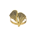 Elegant gold angel wing napkin rings with detailed feather texture for Christmas table decor - Retro Matte Gold (5)