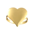 Polished gold heart napkin ring with wide metal band for elegant wedding table settings - Gold
