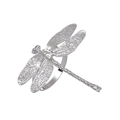 Polished silver dragonfly napkin ring with intricate mesh wings for table decoration - Silver