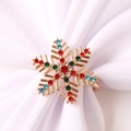 Rond de serviette flocon doré serti de strass colorés pour décoration de Noël - Flocon de neige