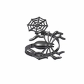 Rond de serviette toile d'araignée noir brillant en alliage pour Halloween - Noir