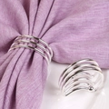 Silver spring napkin ring with four-line hollow design for elegant dining table decor - Silver