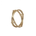 Gold bamboo-style double ring napkin holder with elegant matte electroplated finish - Matte Gold