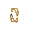 Golden bamboo joint napkin ring with double-loop crisscross design and polished finish - Gold
