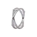 Elegant silver bamboo joint napkin ring in a dual-cross design with polished finish - Silver