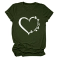 Detail of army green crewneck T-shirt featuring a unique white heart physical therapy graphic - Army Green (White Font)