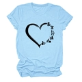 Detail of sky blue cotton T-shirt featuring a heart-shaped physical therapy graphic - Light Blue (Black Font)