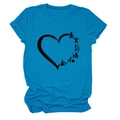 Detail of light blue crew neck T-shirt featuring a unique I Heart PT graphic print - Lake Blue (Black Font)