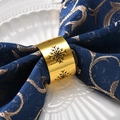 Servilletero dorado con diseño de copo de nieve para decoraciones de bodas y Navidad - Dorado