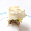 Rond de serviette rose crème fait main avec anneau en bois et nœud en corde de chanvre - Blanc Crème (Style 4)