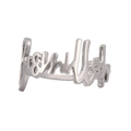 Silver zinc alloy napkin ring with Bismillah script calligraphy for hotel table decor - Bismillah Hollow Style (Silver)