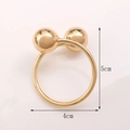 Rond de serviette doré avec perles croisées mesurant cinq centimètres de hauteur totale - Rond de Serviette Perle