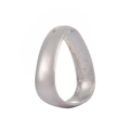 Minimalist silver zinc alloy napkin ring with a wide industrial polished design for hotels - Silver