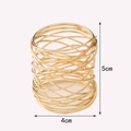 Golden wire mesh napkin ring with bird nest design for elegant table decoration - Gold Metal Wire Woven Napkin Ring