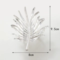 Silver palm leaf metal napkin ring with detailed texture for elegant hotel table settings - Silver Palm Leaf Napkin Ring