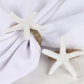 Starfish napkin ring with white resin texture and natural jute rope for table decor - Hemp Rope Starfish