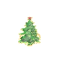 Green Christmas tree napkin ring with gold metal finish for holiday table decoration - Gold Christmas Tree Napkin Ring