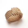 Rond de serviette tressé artisanal or champagne avec nœud élégant pour décoration - Kaki