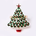 Festlicher Weihnachtsbaum Serviettenring mit Emaille und roten Strasssteinen auf Weiß - Weihnachtsbaum-Stil