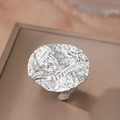 Anello aperto in acciaio inossidabile argento con motivo a martello lavico minimalista - Stile Argentato (C6718)