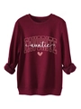 Detail eines burgunderroten Pullovers mit Favorite Auntie Aufdruck und Herzgrafik - S / Burgunderrot
