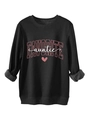 Detail of black 'FAVORITE auntie' sweatshirt showing the soft fleece lining at the cuffs - Black