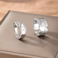 Minimalist silver open rings with heart accents and pebble texture on brown leather base - Silver Heart Relief Texture Style (F790) / Silver