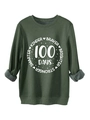 Detail of forest green sweatshirt showing warm gray fleece lining and ribbed cuffs - S / Army Green