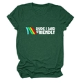Detail view of cotton texture and printed graphic on dark green graphic t-shirt - Retro Green (White Text)
