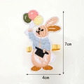Detail of embroidered rabbit napkin ring with size dimensions 7cm by 4cm in height and width - Embroidery Balloon Rabbit Style