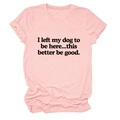 Close-up of pink cotton T-shirt with rolled sleeves and funny slogan text print - Pink (Black Text)