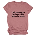 Detail of mauve crew neck t-shirt featuring dog slogan print and rolled sleeve cuffs - Rose Gold (Black Text)