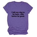 Detail of soft heather purple fabric and bold slogan print on women's crew neck t-shirt - Purple (Black Text)