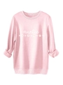 Détail du sweat rose auntie marguerite montrant la texture douce du coton - Rose