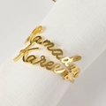 Golden metal Ramadan Kareem napkin ring with hollow calligraphy for table decoration - Ramadan Kareem Style (B) / Gold