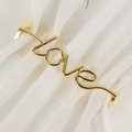 Rond de serviette élégant en métal doré avec lettrage LOVE pour décoration de table - Lettre LOVE (ZWZ-XMS-299) / Doré