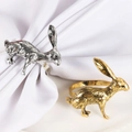 Creative rabbit shaped napkin rings in polished gold and silver metal finishes - Sitting Long-eared Style (Style 2)