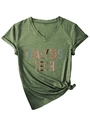 Army green V-neck T-shirt detail showing Dialysis Tech leopard print and knot hem - S / Olive Green