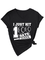 Detail of V-neck cotton T-shirt featuring '100 Days of School' baseball print - S / Black (White Print)