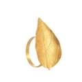 Rond de serviette en forme de feuille dorée avec détails de texture de nervures - Style Grande Feuille Dorée