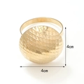 Golden mushroom napkin ring with textured round plate 4cm diameter table decor - Gold Mushroom Napkin Ring